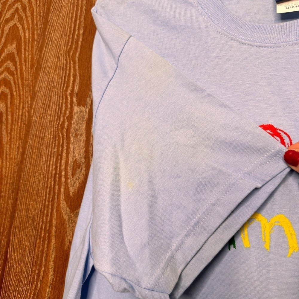 VTG World's Greatest Dad I Love U Grampa Graphic T-Shirt Light Blue Large 42-44 - Picture 6 of 7